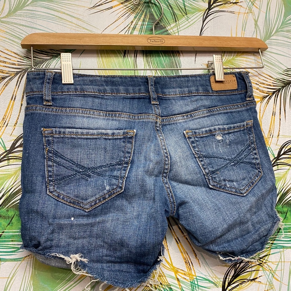 Aeropostale Distressed Midi Jean Shorts